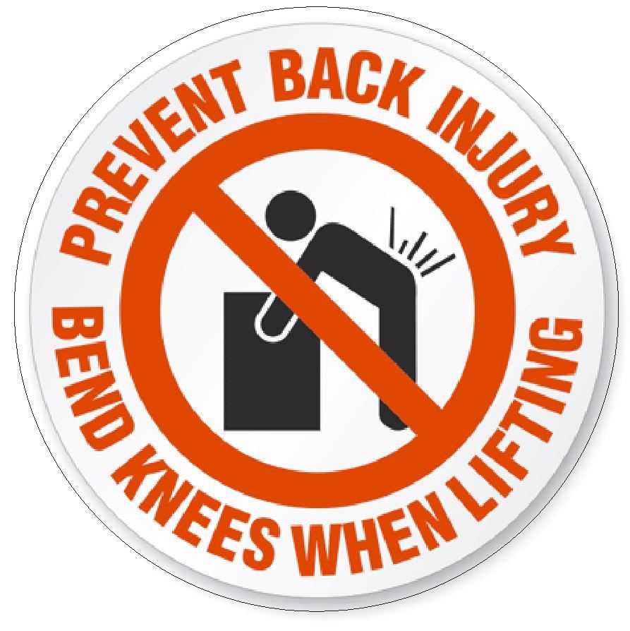 Prevent Back Injury Bend Knees Hard Hat Decal Hardhat Sticker Helmet Safety H83