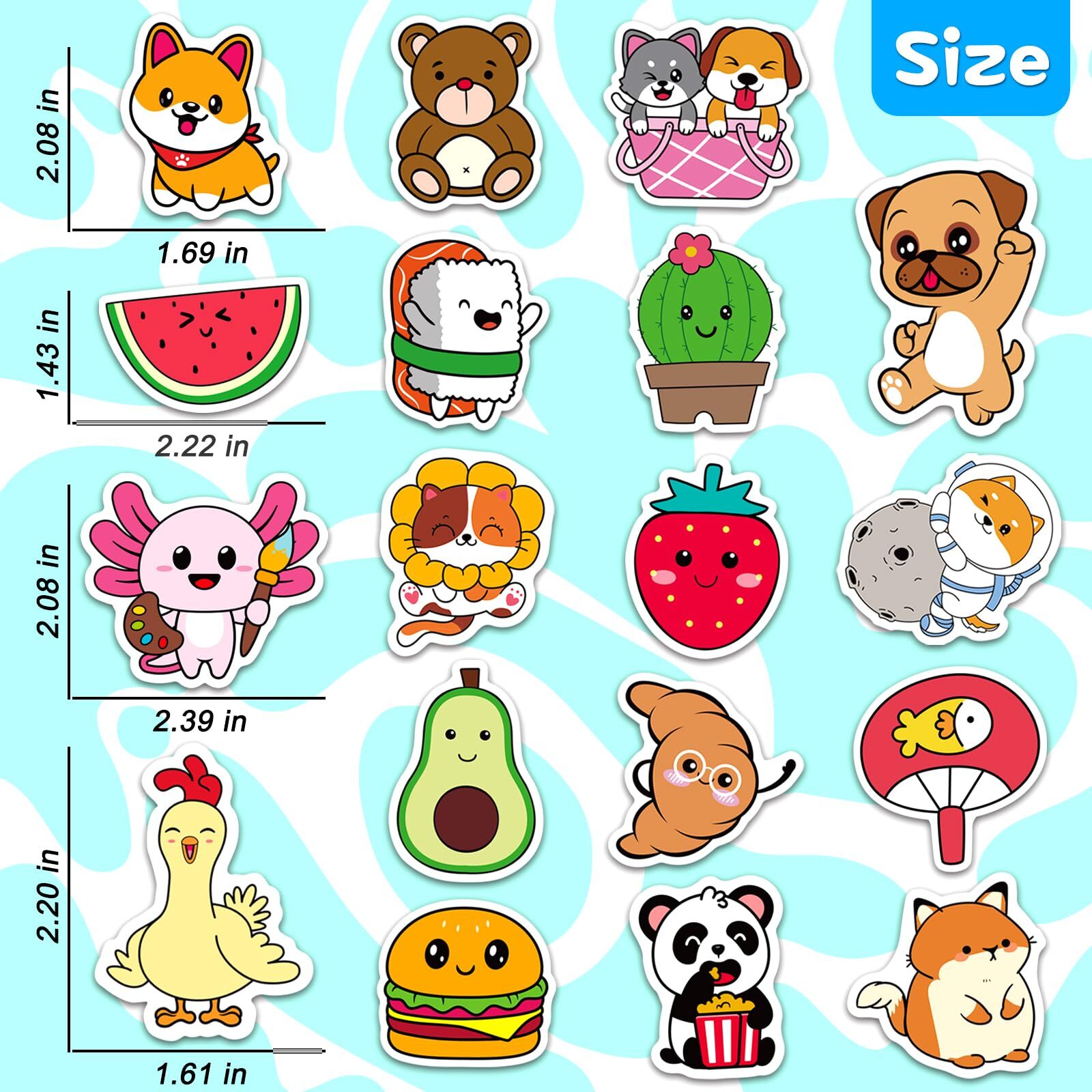 600Pcs Stickers for Kids Water Bottle Vinyl Waterproof Scrapbook Cute Bulk