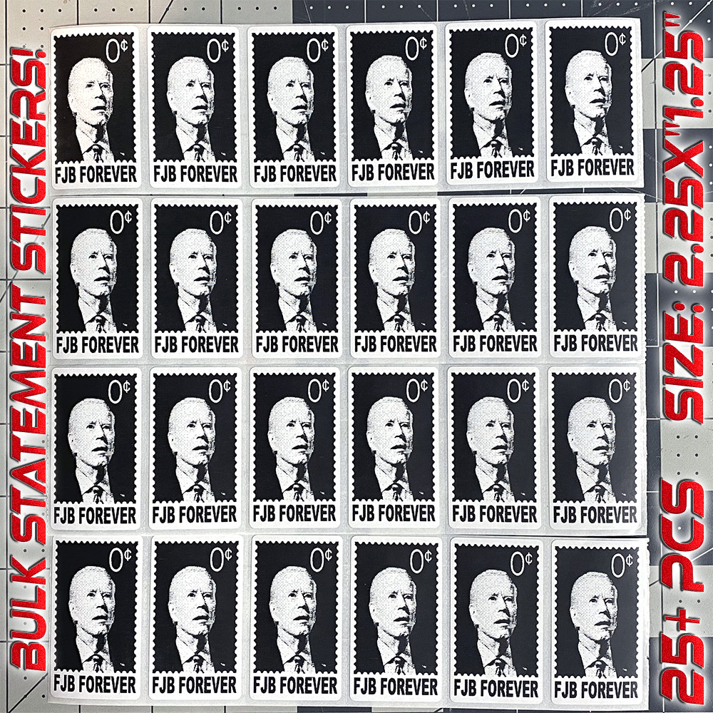 Joe Biden Stamps Zero Cents FJB Forever Parody Funny Bulk Stickers LGB Statement