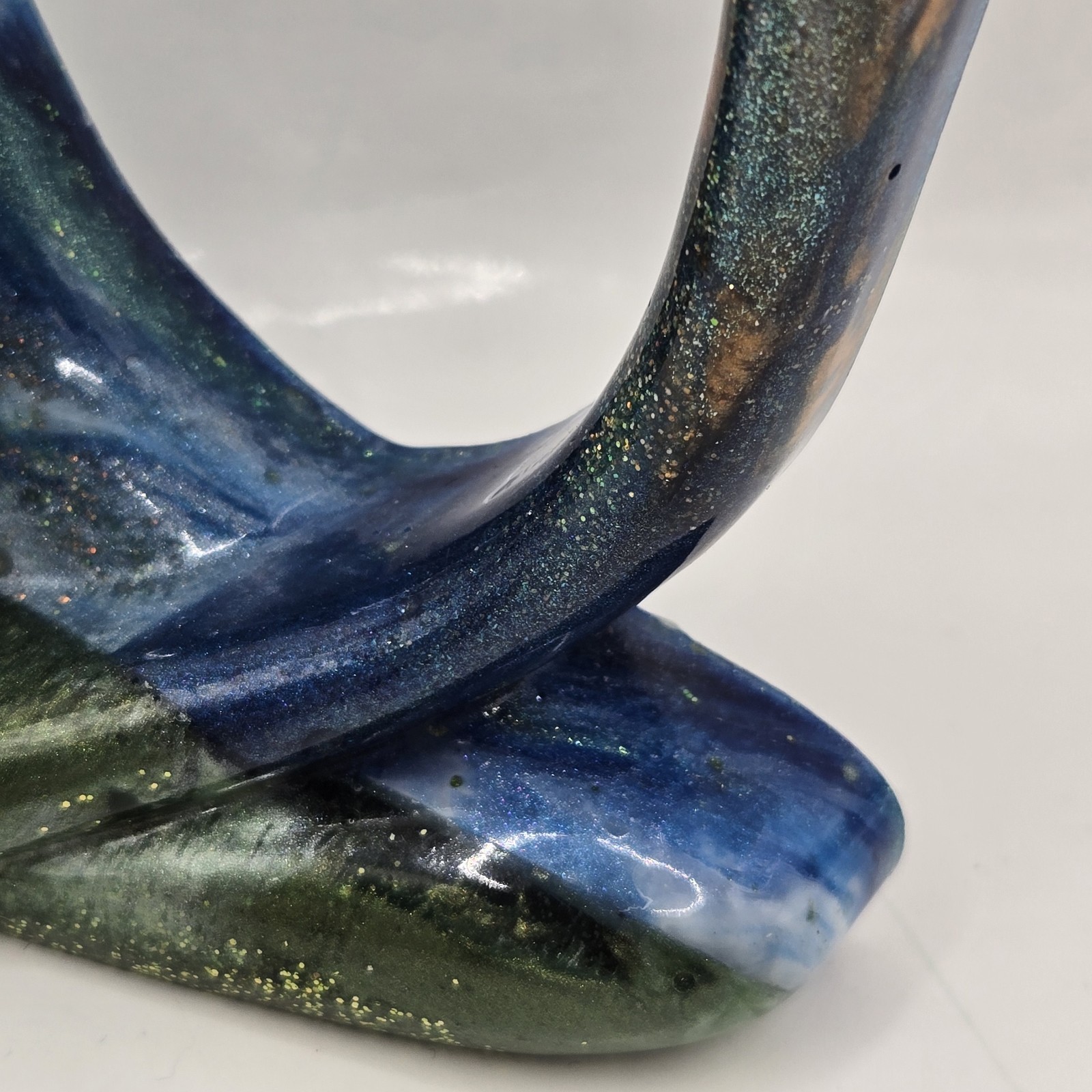 Home Decor Set of 2 Resin Graffiti Thinker Statues Accent Abstract Glitter 5"H