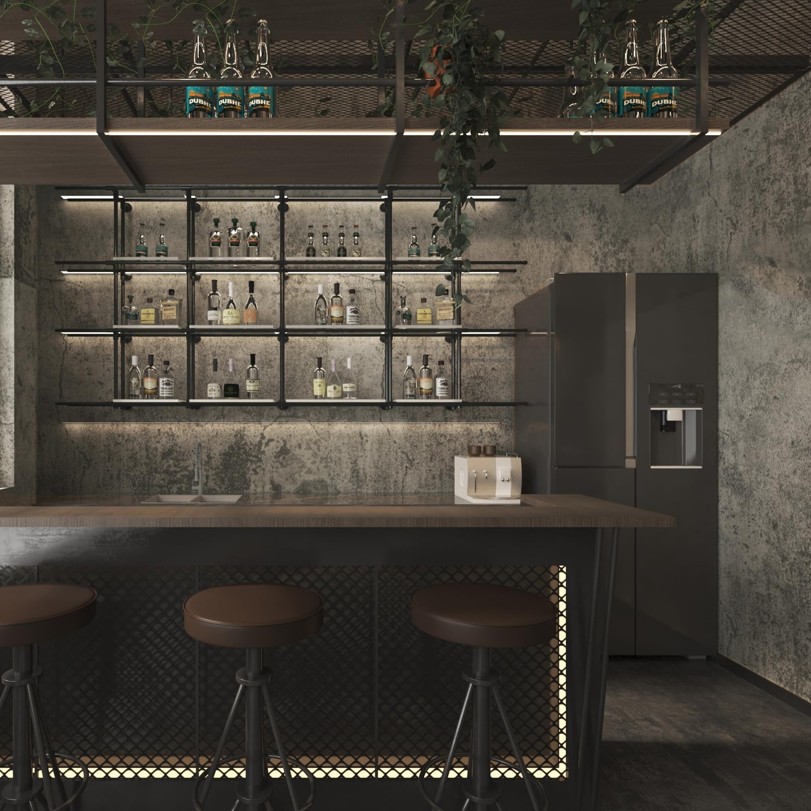 48x354inch Extra Wide Grey Concrete Peel Stick Wallpaper 3D Cement Look Conta…