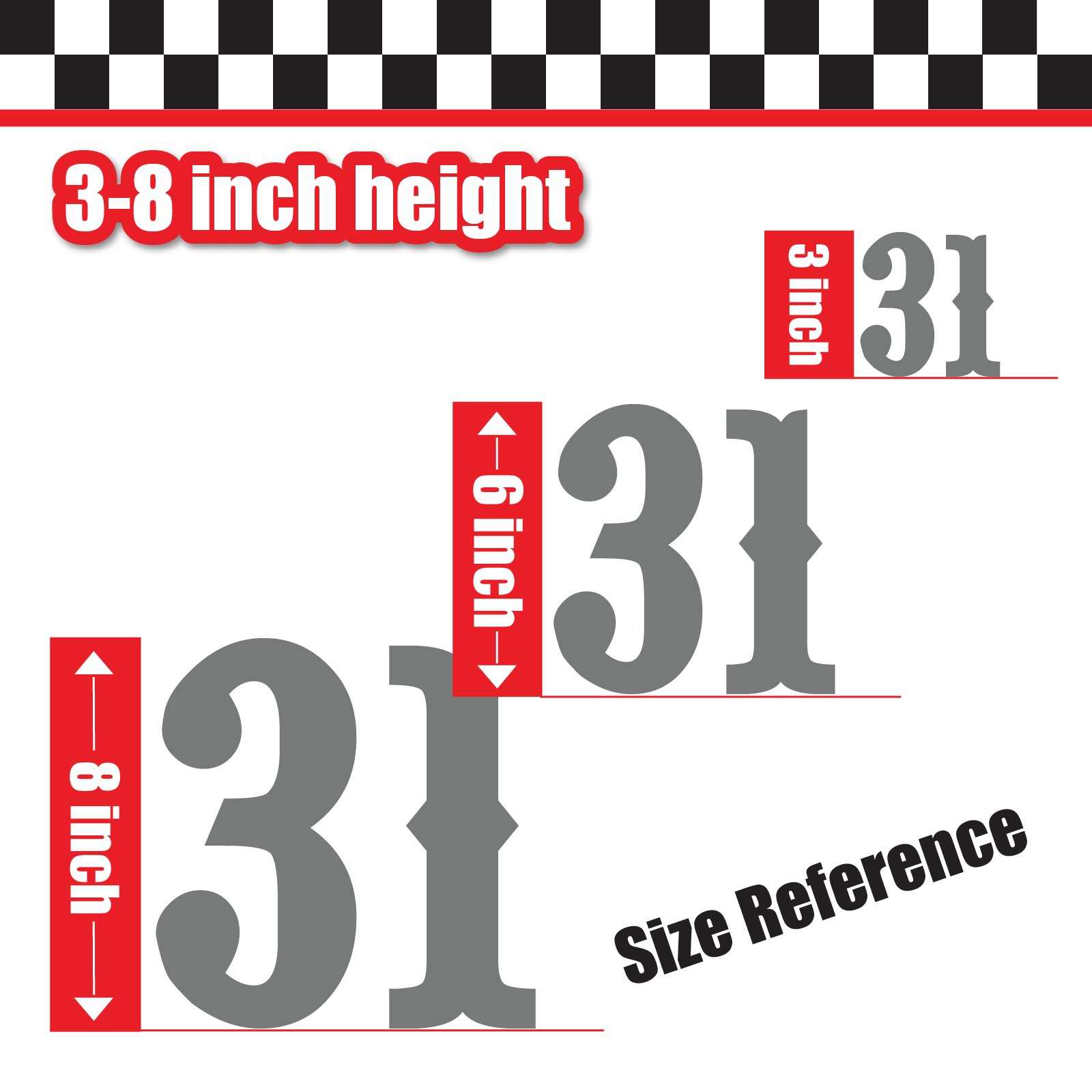 3x 3 Digit Custom Single Number Stickers Decal Locker Door Mailbox Pointedly Mad