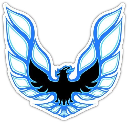 PONTIAC FIREBIRD BLUE DECAL STICKER 3M TRUCK HELMET VEHICL WINDOW CAR
