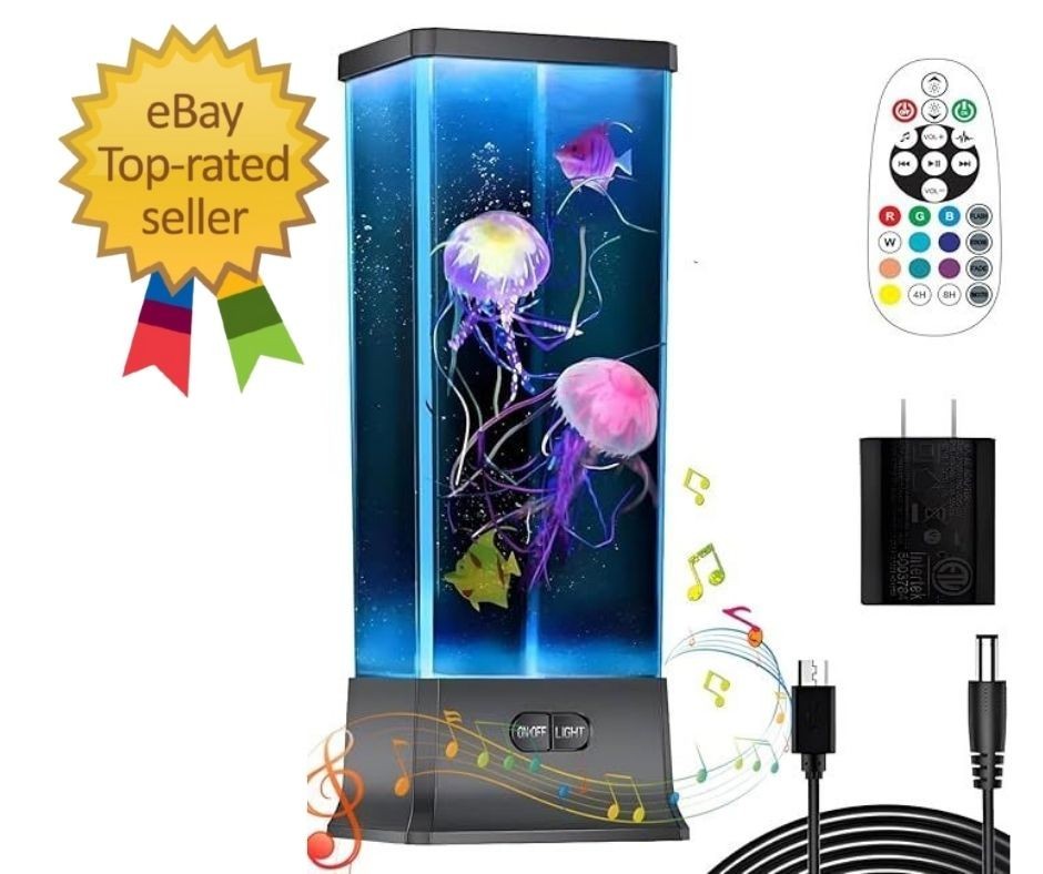 Cool Electric Jellyfish Lamp with Bluetooth Speaker Music Gift for Boys Girls A