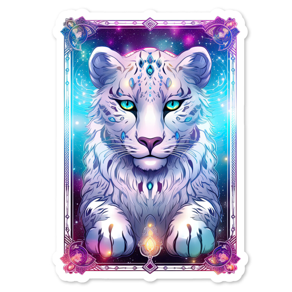 Crystal White Tiger Vinyl Sticker, Scrapbook, Water Bottle, Laptop, Collectible