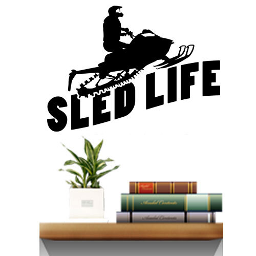 Sled Life Snowmobile winter sport Decal Vinyl Sticker for Wall Door Car Window
