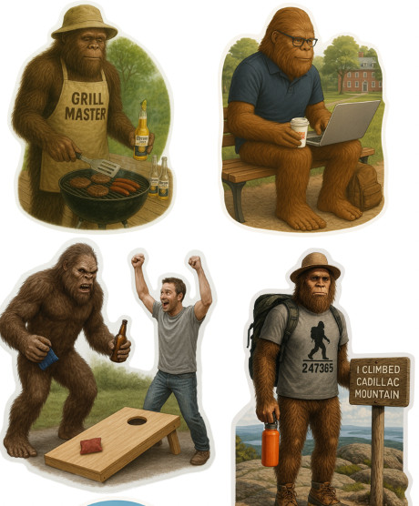 20 Sasquatch / Bigfoot "in his natural environment" funny stickers waterproof