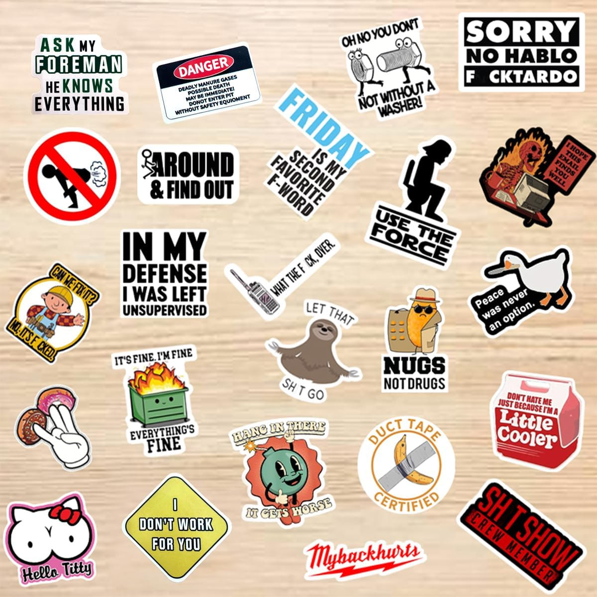 150Pcs Funny Stickers for Adults Prank Meme Hilarious Sticker Pack for Laptop
