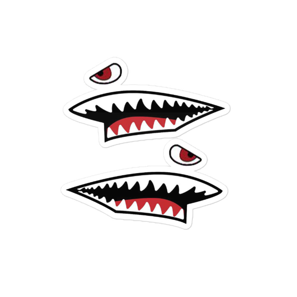 Shark Teeth Tooth Mouth Vinyl Sticker Decal Flying Tiger Warhawk WW2 WWII