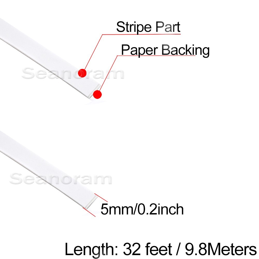 1/5" 5mm White DIY Home Shop Bar Pinstriping Pin Stripe Line Decal Vinyl Sticker