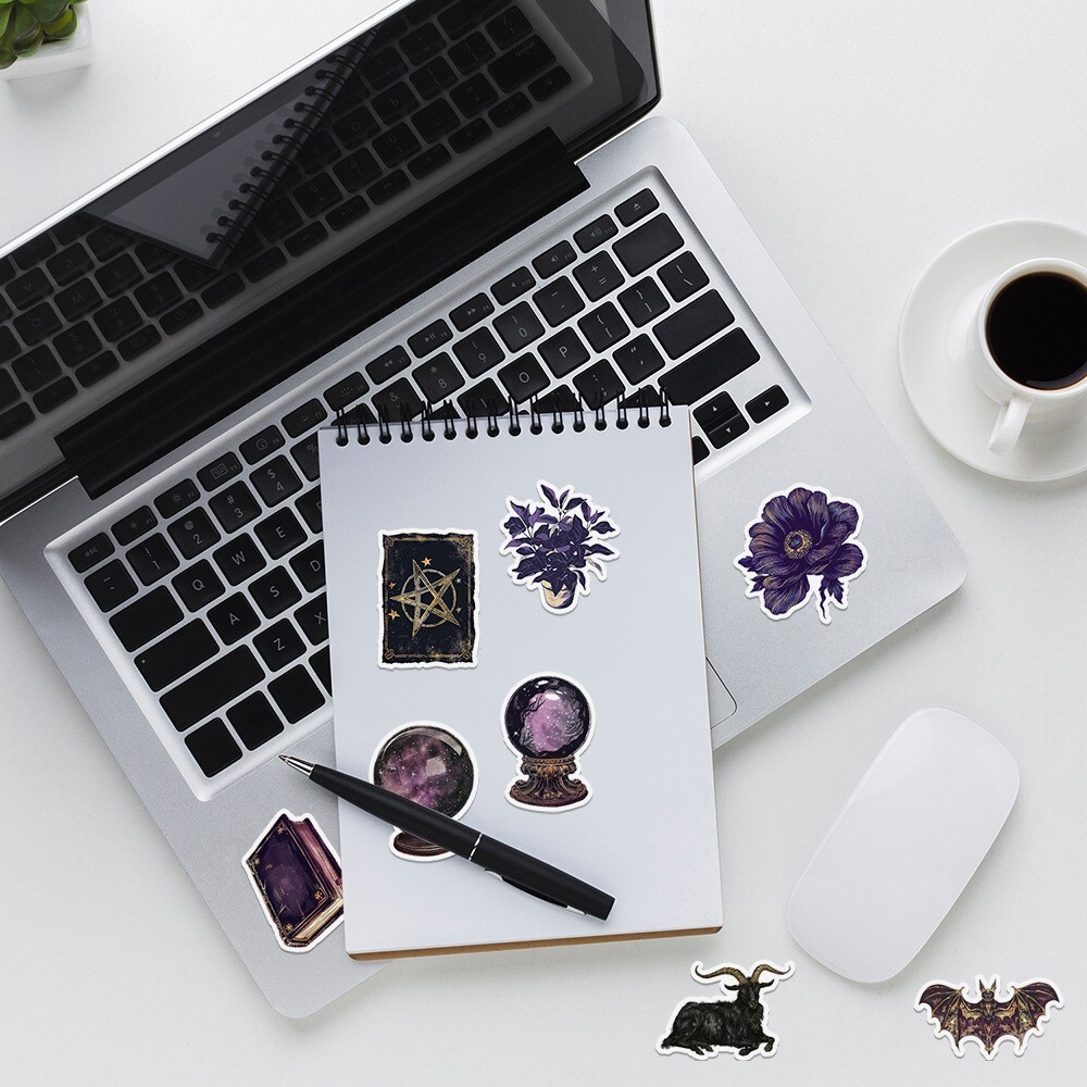 50pcs Waterproof Vinyl Stickers Dark Magic Witch Luggage Phone Laptop Car Window