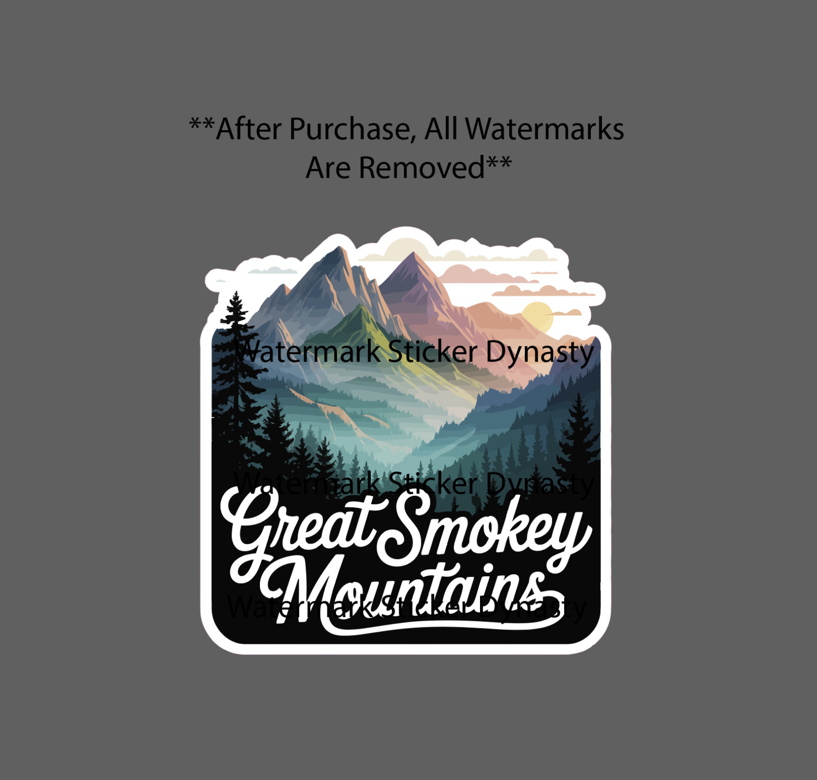 Great Smokey Mountains Sticker Waterproof Decal Outdoor Travel Nature Gift NEW