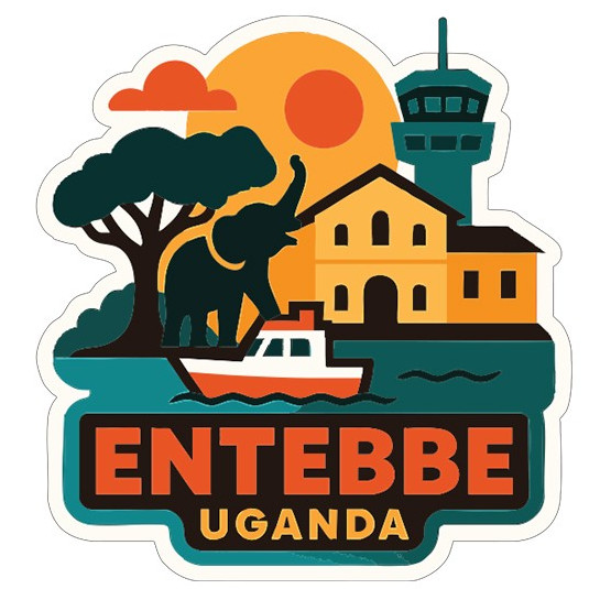 Entebbe Uganda Sticker Decal Vinyl Die-Cut City Skyline Landmark Design