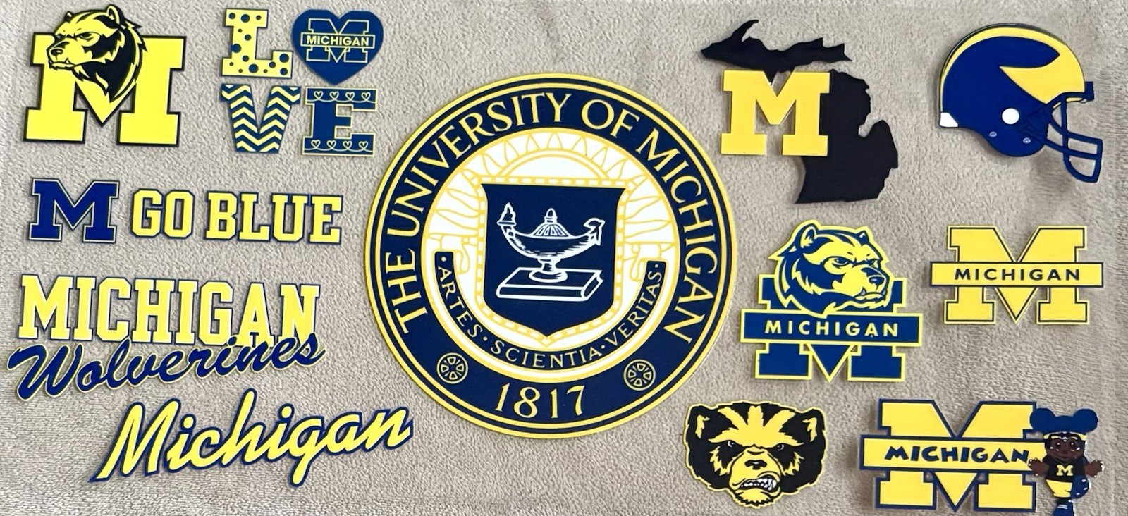 College University MICHIGAN UV DTF Transfer Sticker DIY Cup Wrap Glasses Bottles