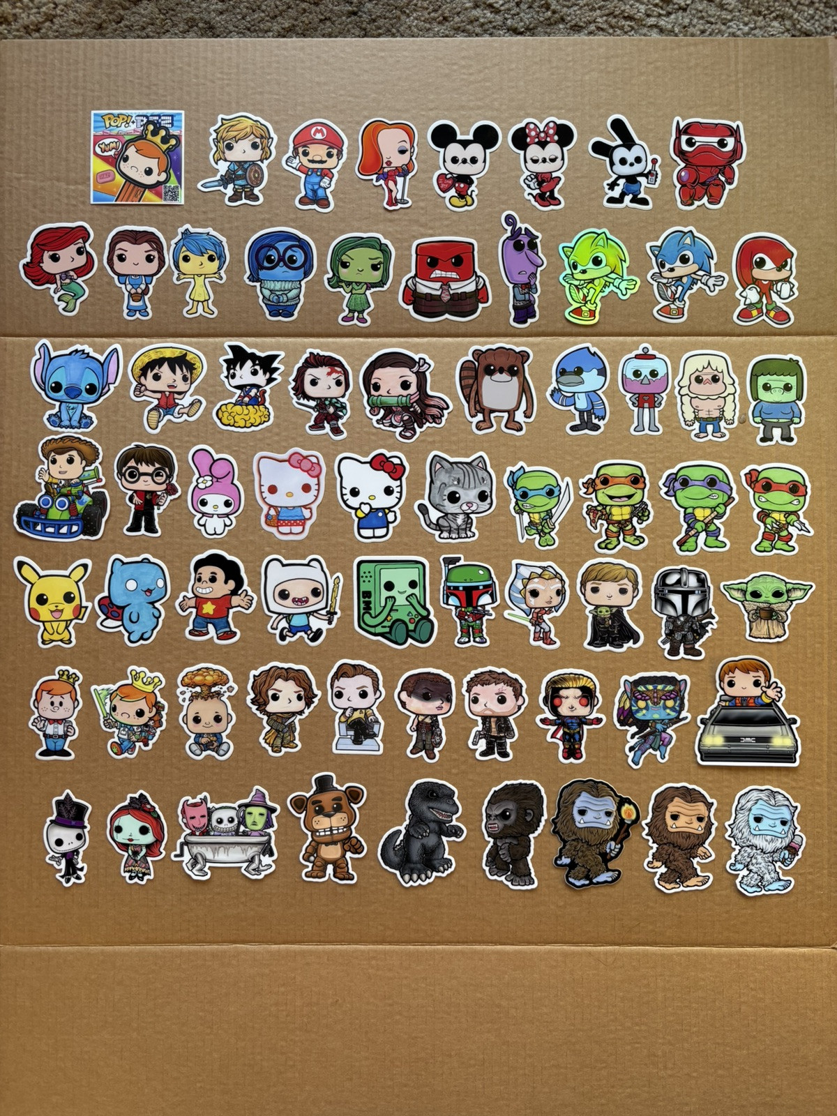 Lot of 63 – Funko Pop Style Decal / Stickers Custom Art Variant