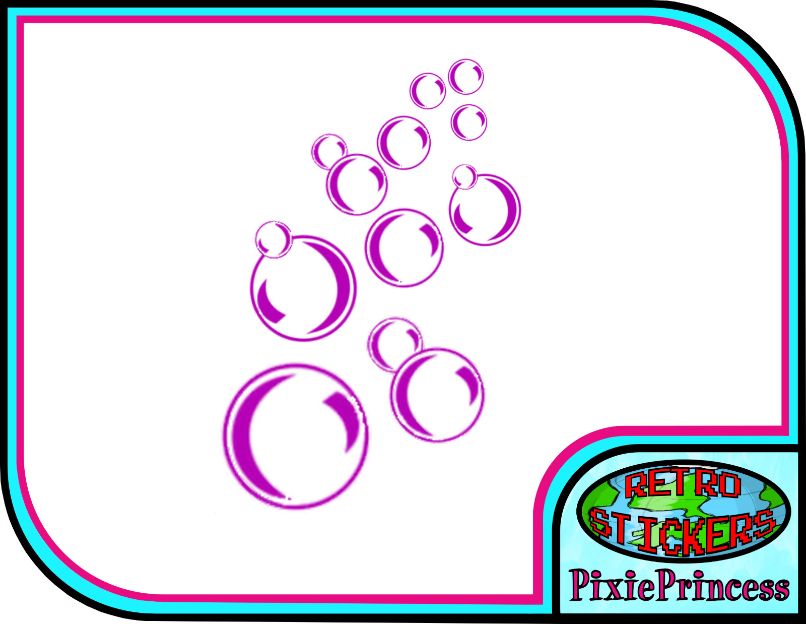 Bubbles B Vinyl Stickers Wall Bathroom Bath Shower Window Mirror Tile Art Decal