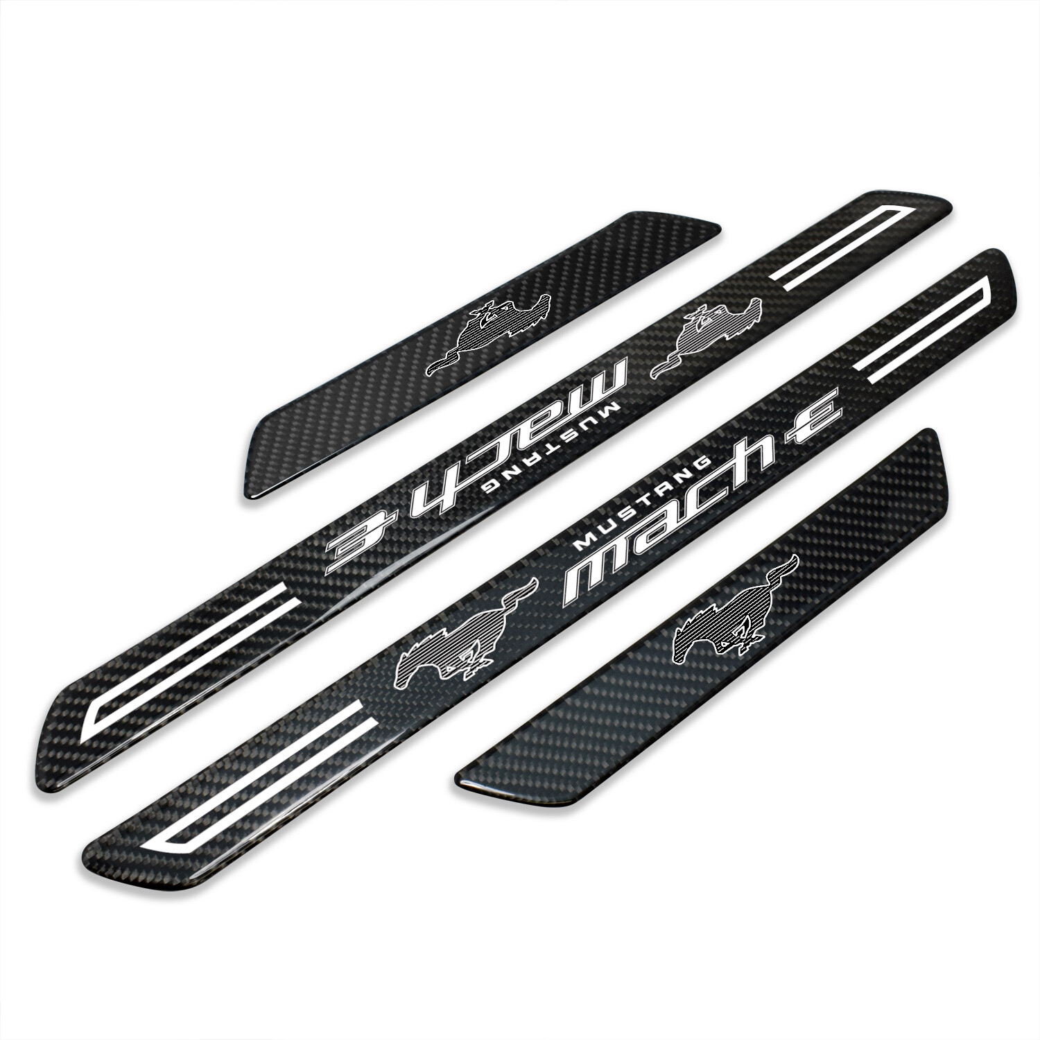 Ford Mustang Mach-E Carbon Fiber 4 Pcs Universal Door Sill Plates