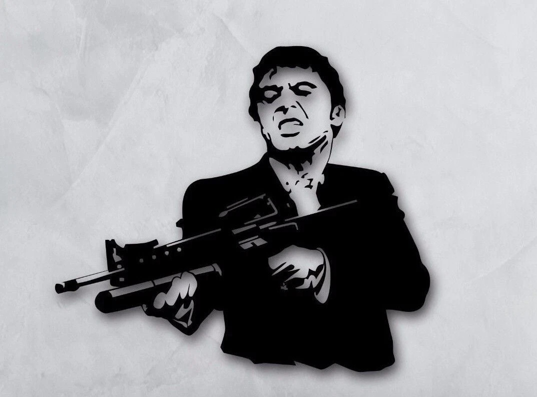 25" Tony Montana Scarface Wall Sticker Decal – Iconic Movie Art – Easy Peel & S