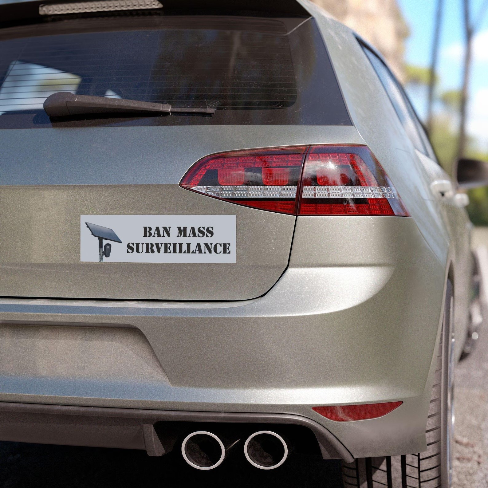 Ban Mass Surveillance Bumper Sticker or Magnet – Anti-Flock License Plate Camera