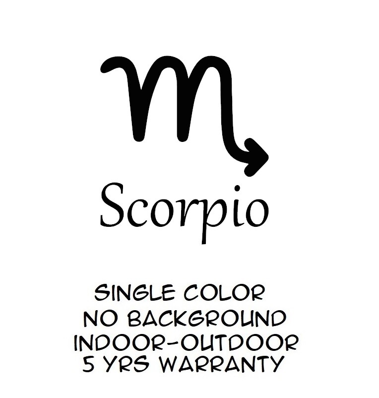 Scorpio Zodiac Symbol Vinyl Sticker Wall Laptop Window Bumper Yeti Car Decal