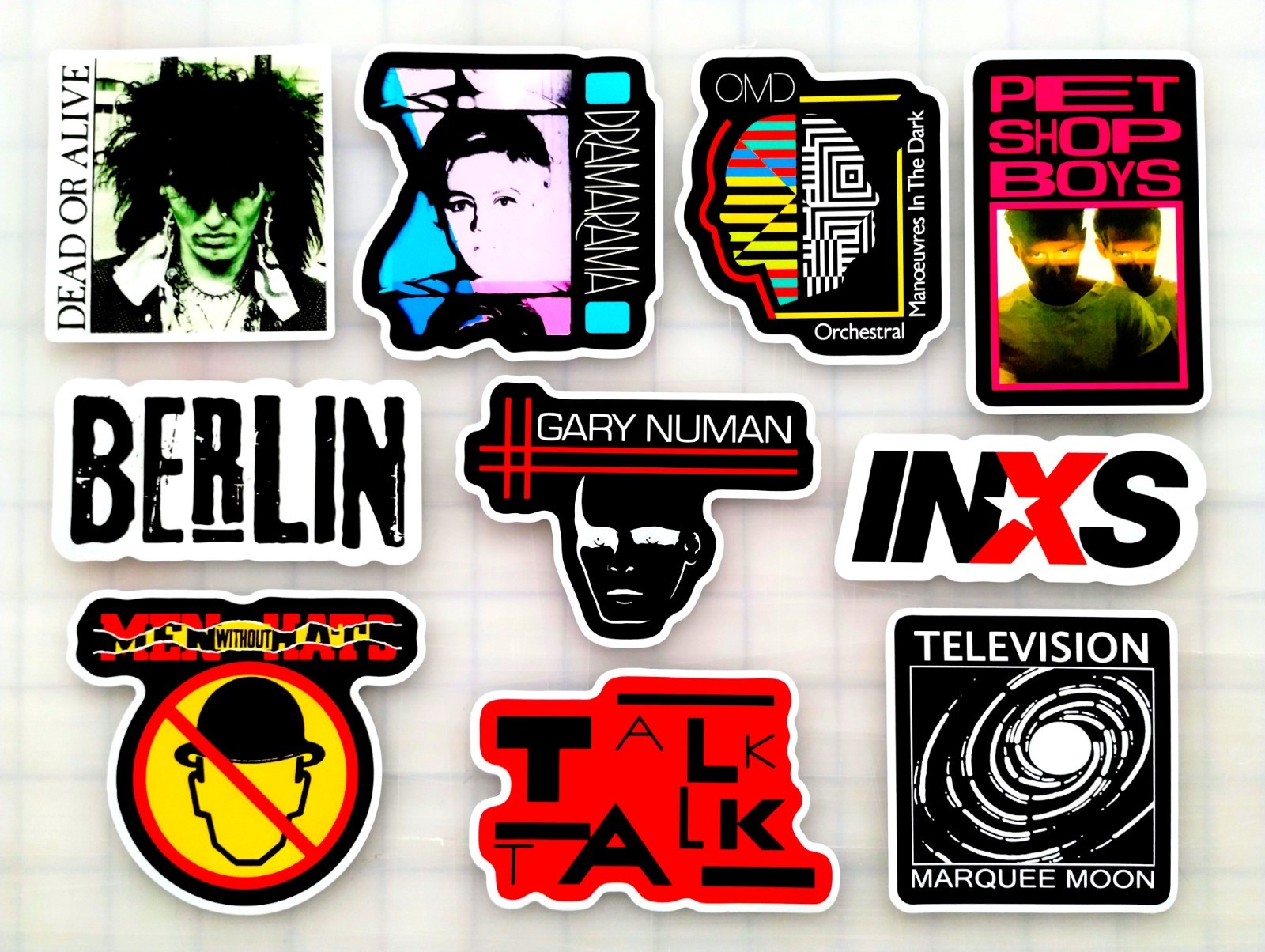 New Wave Vinyl Sticker Lot (10 Pack) SET 4 gary numan berlin drama rama inxs
