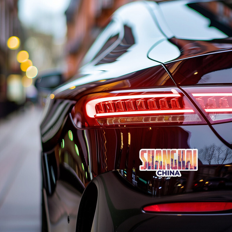 China Shanghai City Sticker Car Bumper Weatherproof Vinyl Decal