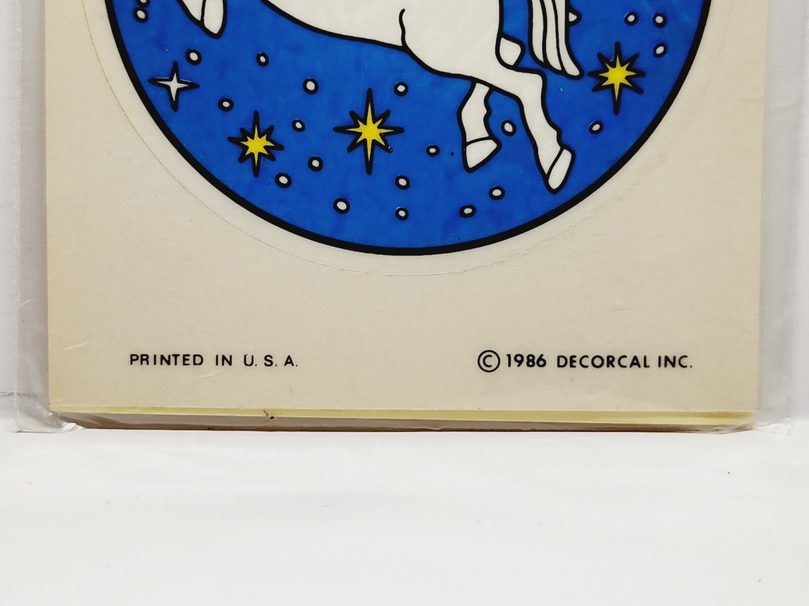 Intant Stained Glass Pegasus 1986 G-73 Decorcal Inc. Horse Unicorn Sticker Decal