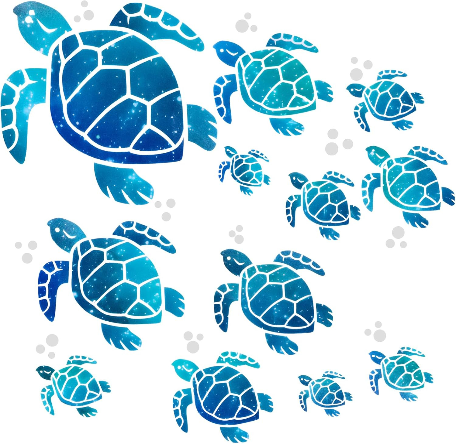 12 Pcs Turtle Stickers, Vinyl Ocean Sea Turtle Stickers Wall Decor, 12 Size Wate