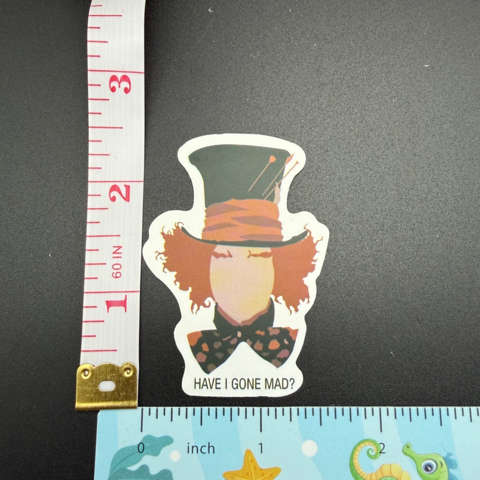 3 Stickers Disney Alice in Wonderland Mad Hatter Vinyl Decal Laptop Phone Bottle