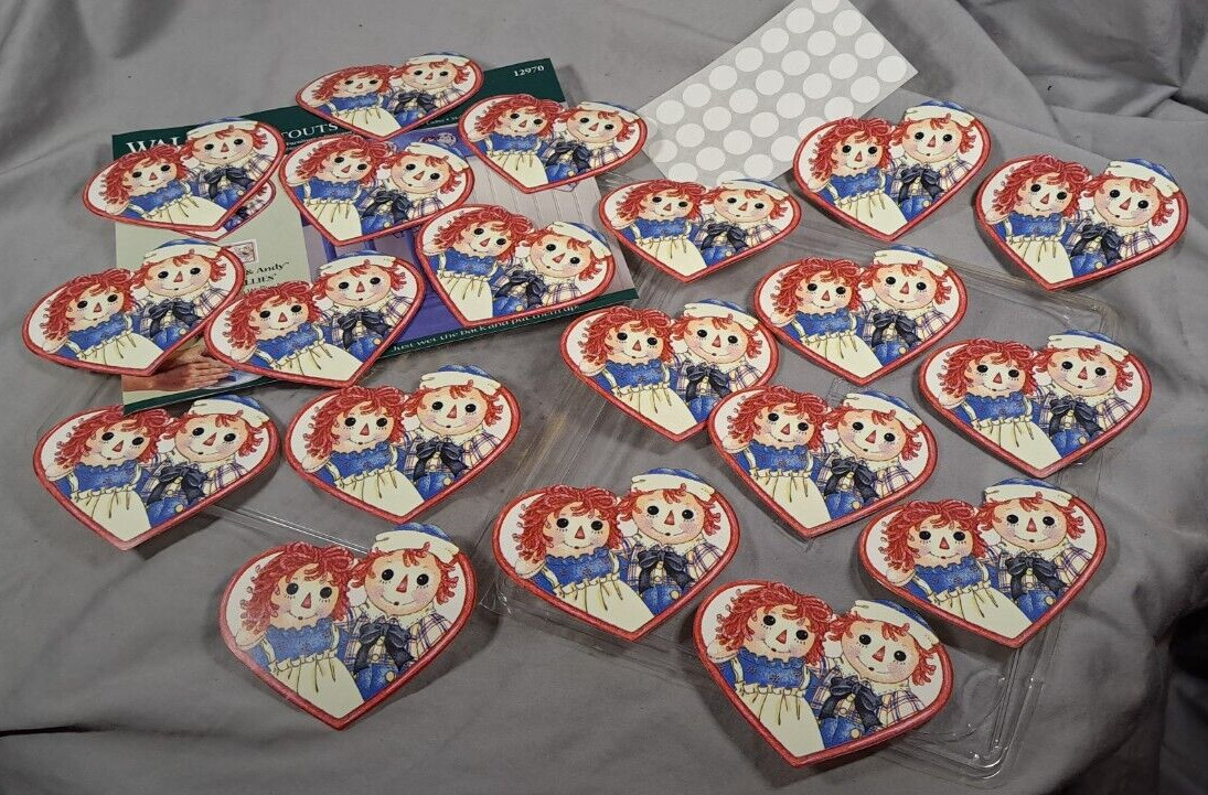 20 Raggedy Ann & Andy best friends Wallies Wallpaper Cutouts Wall Decor #12970