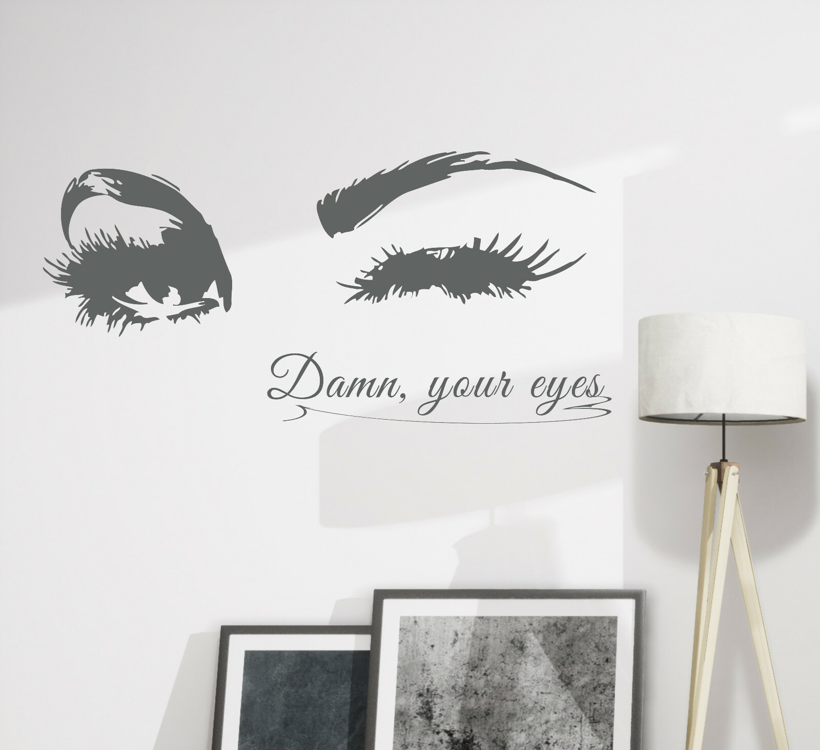 Wall Decal Eyes Eyelashes Beauty Studio Vinyl Decor GREY 17 in x 33.5 in gz349