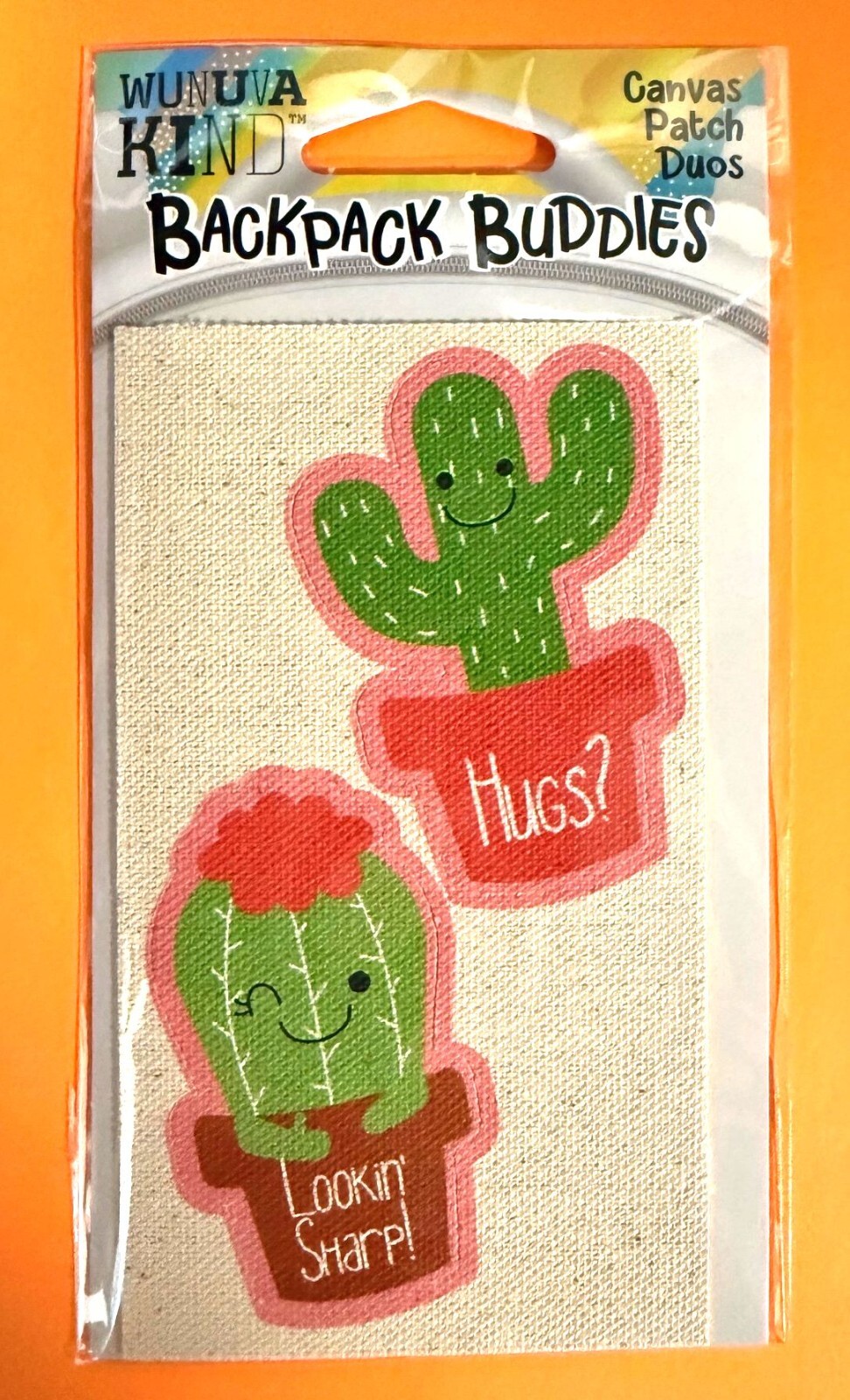 CACTUS HUGS 2 PACK DIE CUT CANVAS 2.5" DECALS STICKERS FOR CLOTH FREE SHIP