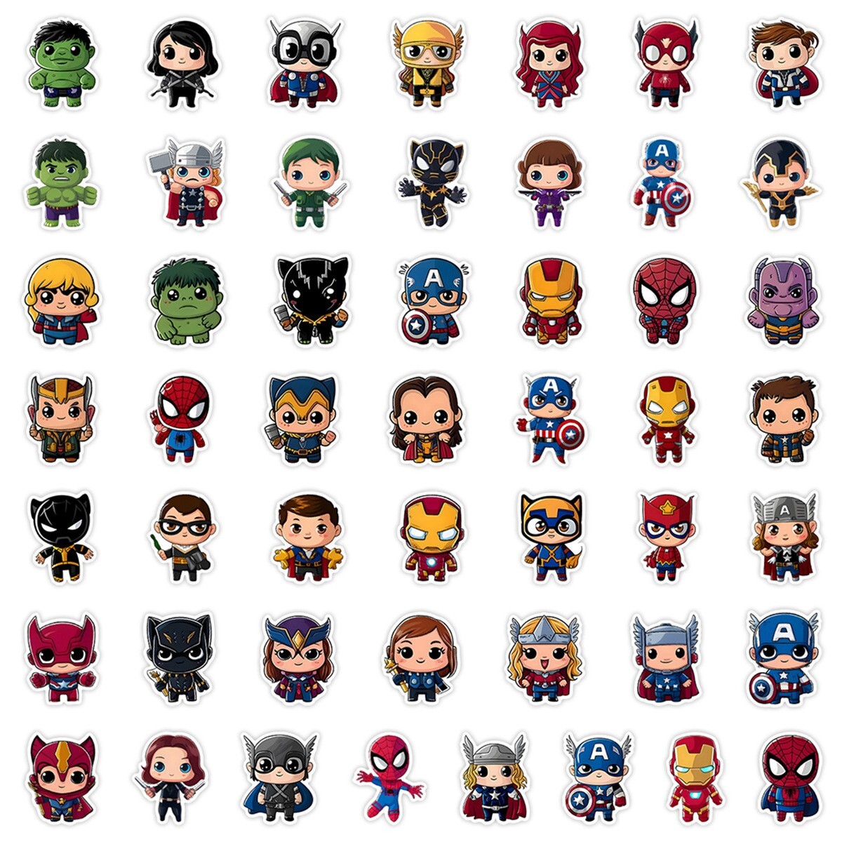 50pcs Waterproof Vinyl Stickers Marvel The Avengers Luggage Phone Laptop Fridge