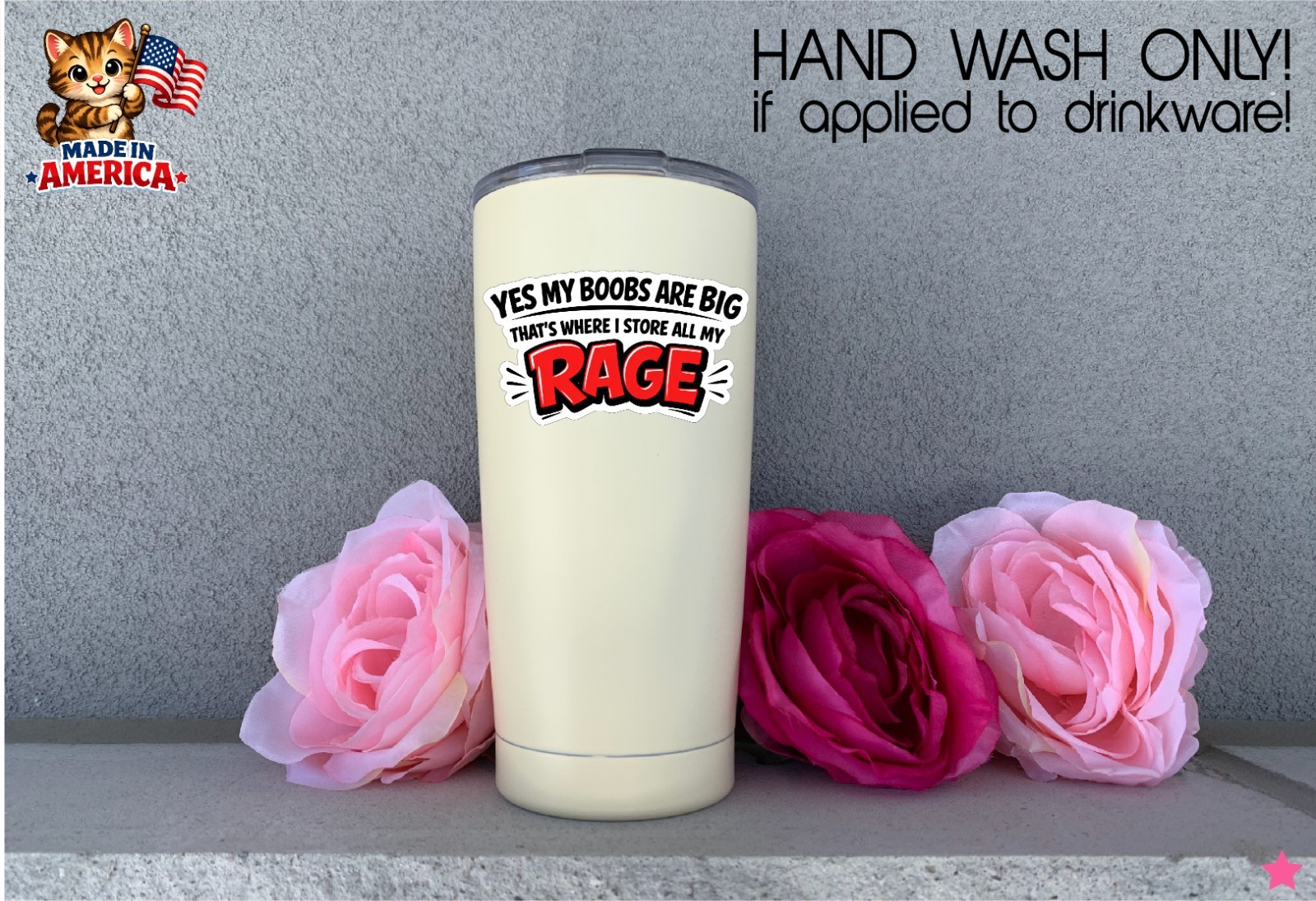 My Boobs are Big I Store My Rage Decal Sticker Funny Women Life Mom Wife Crazy