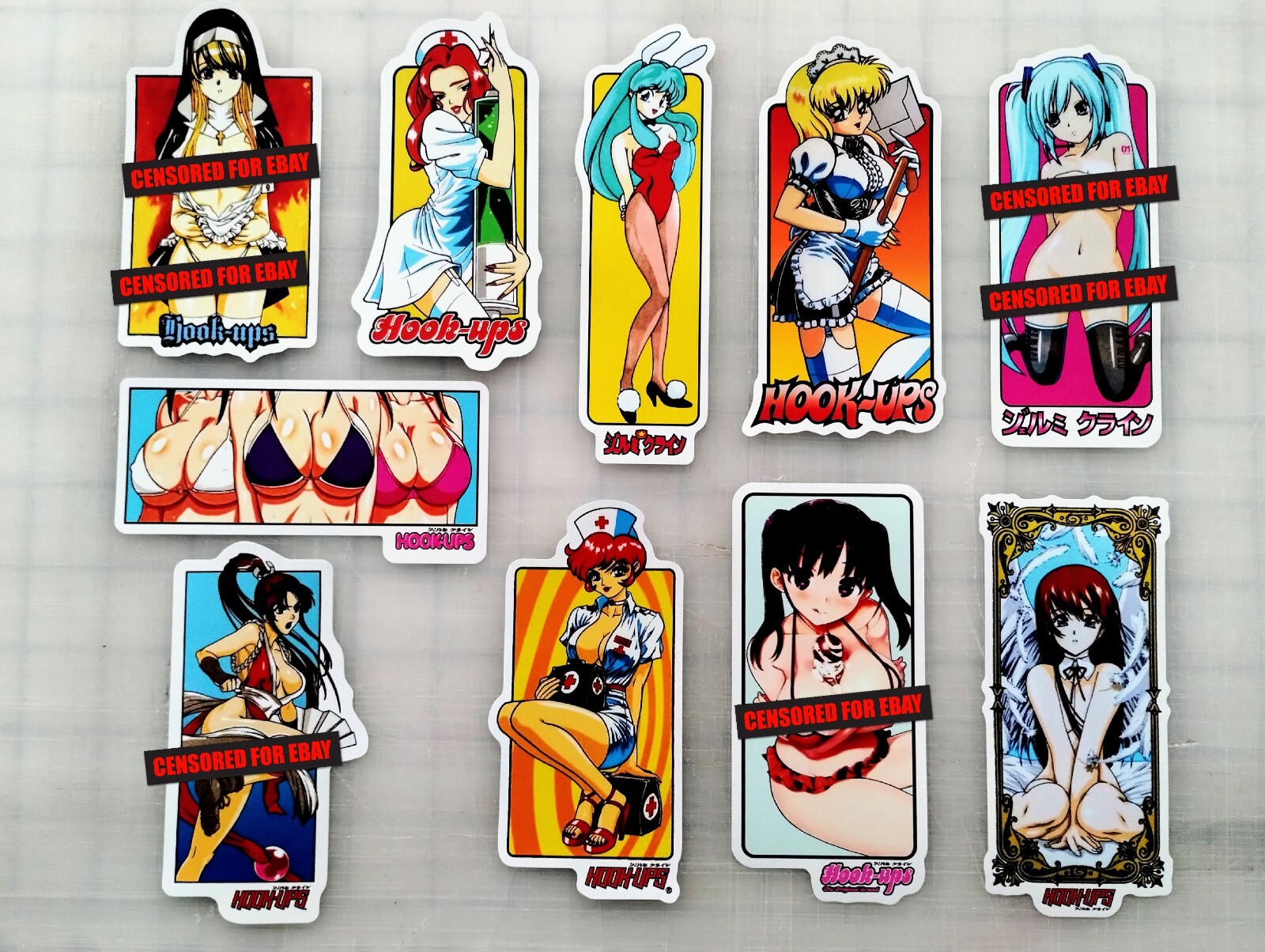Hook-Ups Sticker Pack SET 2 Reproduction skateboarding, Anime, Girls, flip