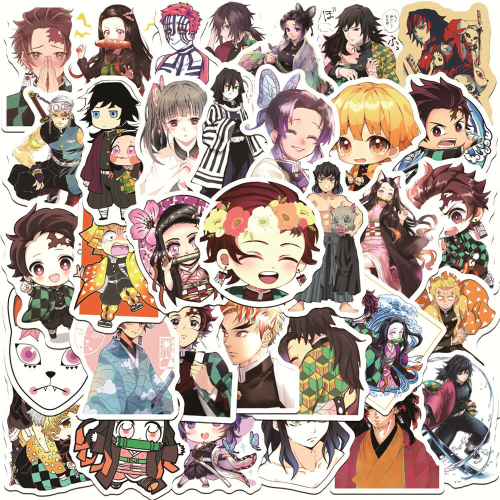 Demon Slayer Kimetsu No Yaiba Random 10 PCS Anime Stickers – No Duplicates
