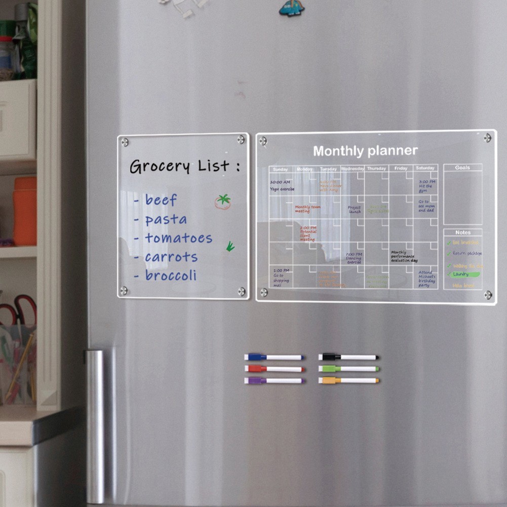 Daily Planning Acrylic Notepad Home Office Planner Included Markers For Fridge