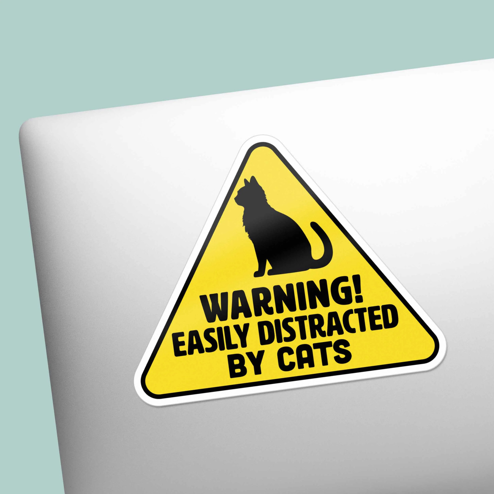Easily Distracted by Cats Sticker – Funny Animal Quote Decal