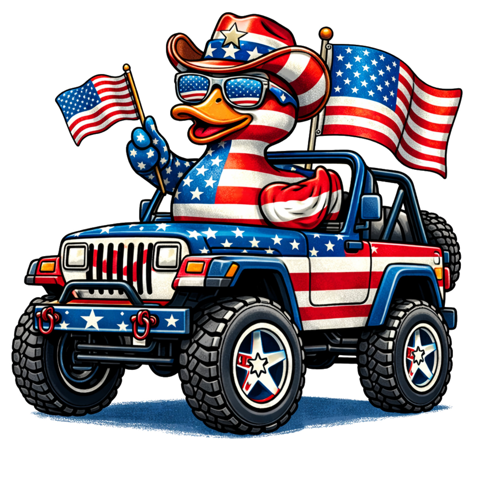 Patriotic Rubber Duck Sticker Ducky Duck Duckie 4th July USA Flag 4×4 Vehicle