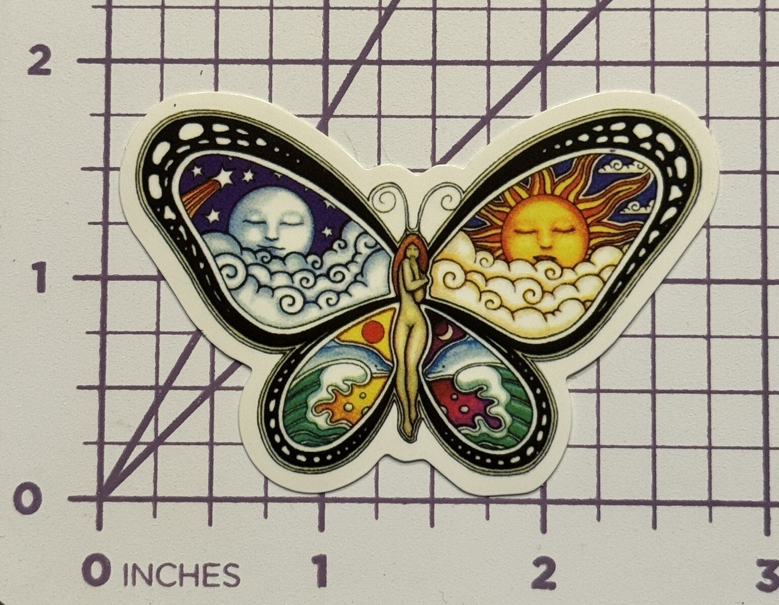 Celestial Butterfly Hippie – Vinyl Decal Sticker Bomb Earth Woman Love Nature
