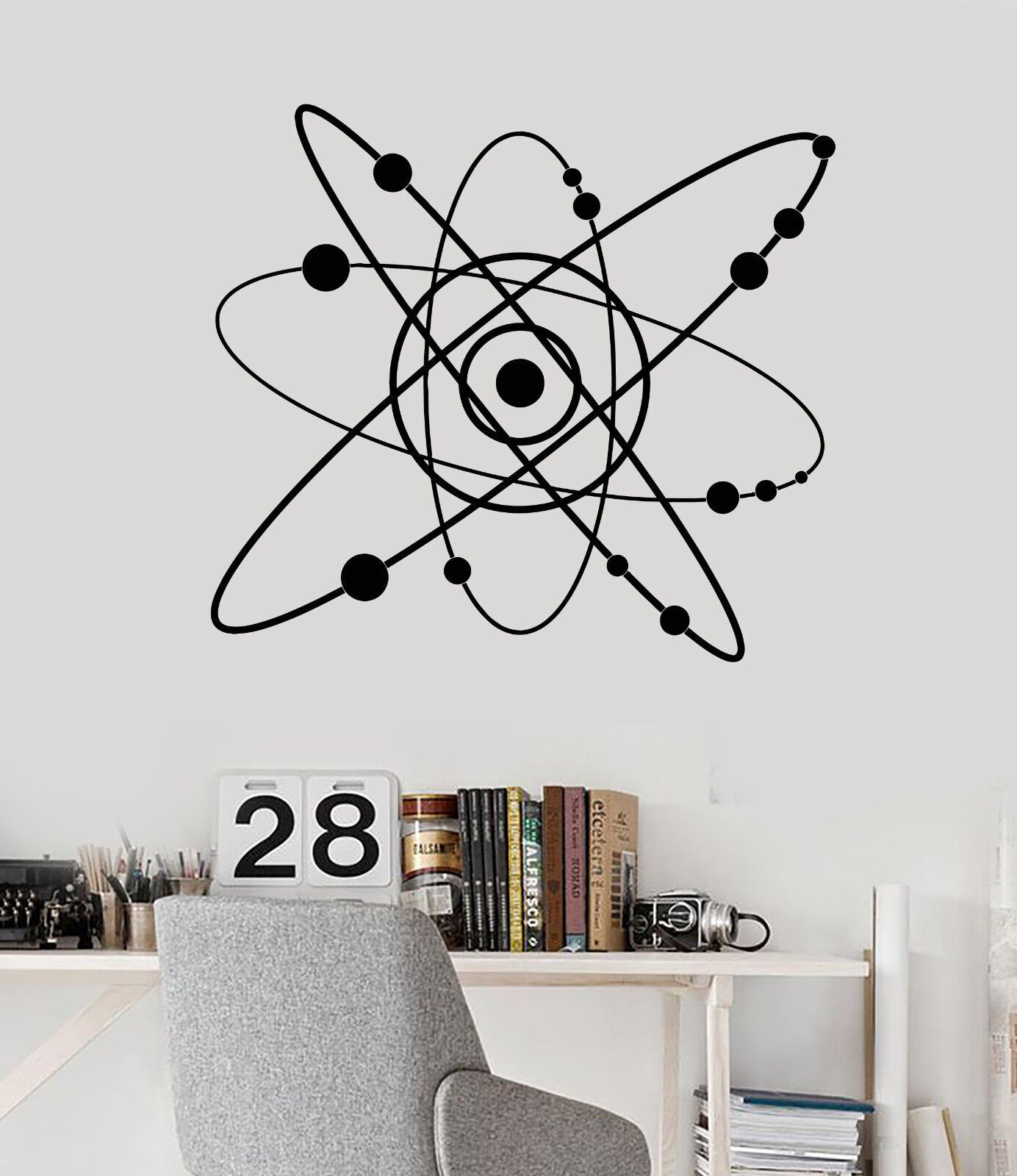 Vinyl Wall Decal Atom Science Learning School Exact Sciences Stickers (1898ig)