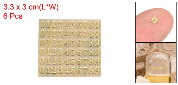 6Sheets Letter Stickers 0.35" Letter Stickers Alphabet Stickers(Gold Uppercase)