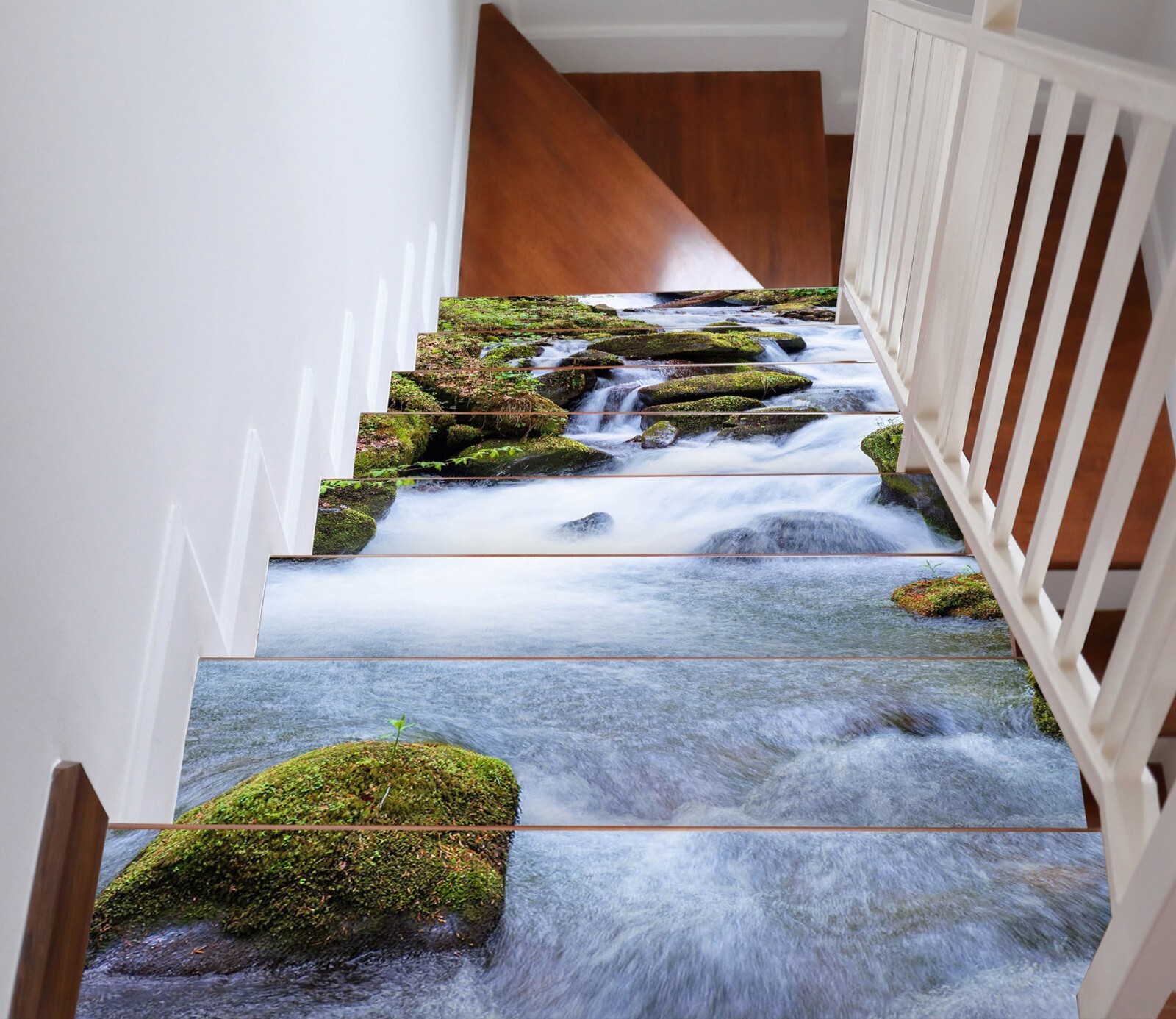 3D Elegant Creek W098 Stairs Risers Decoration Photo Mural Vinyl Wallpaper Vera
