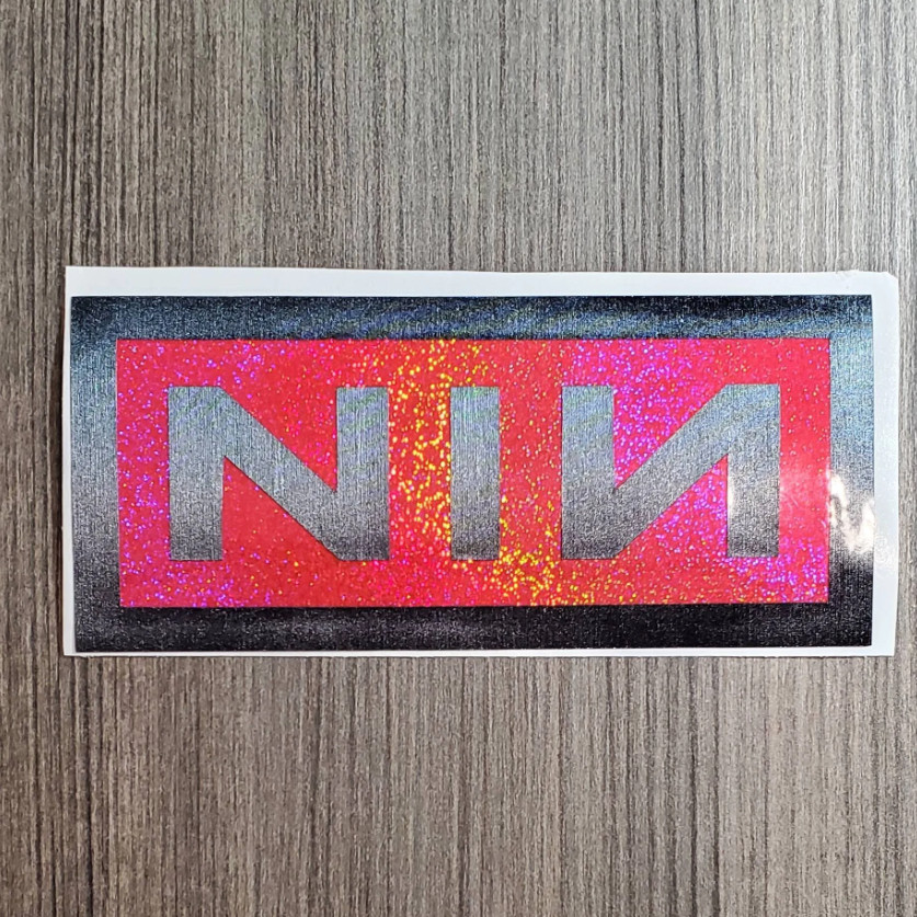 Nine Inch Nails – Premium Brushed Steel & Holographic Decal 6"
