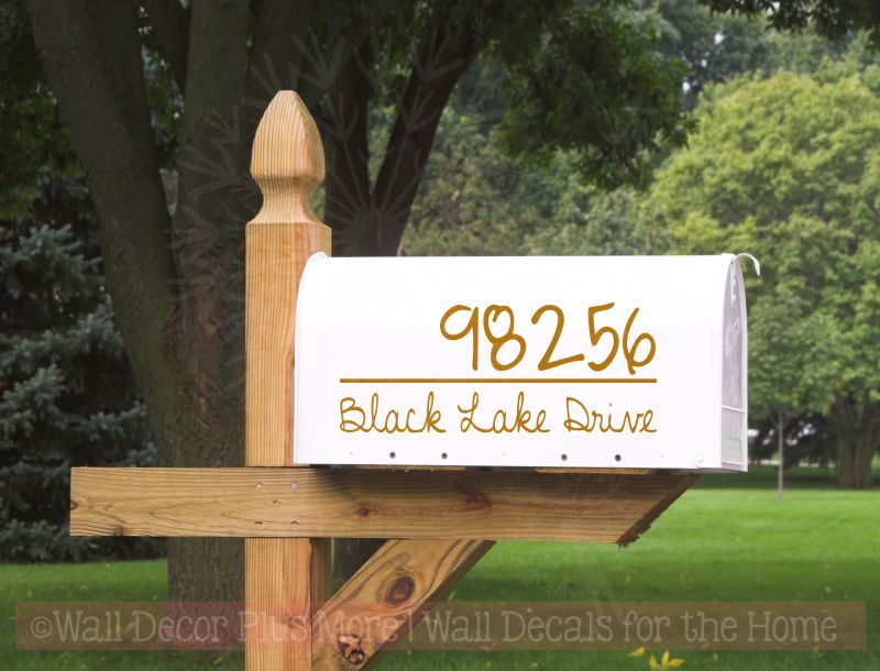 Personalized Mailbox Address Stickers Custom Decorative Vinyl Decals, Set of 2