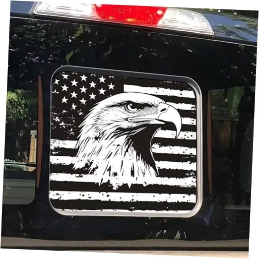Rear Middle Window Decals for Truck, Black White American Flag Black&white Flag