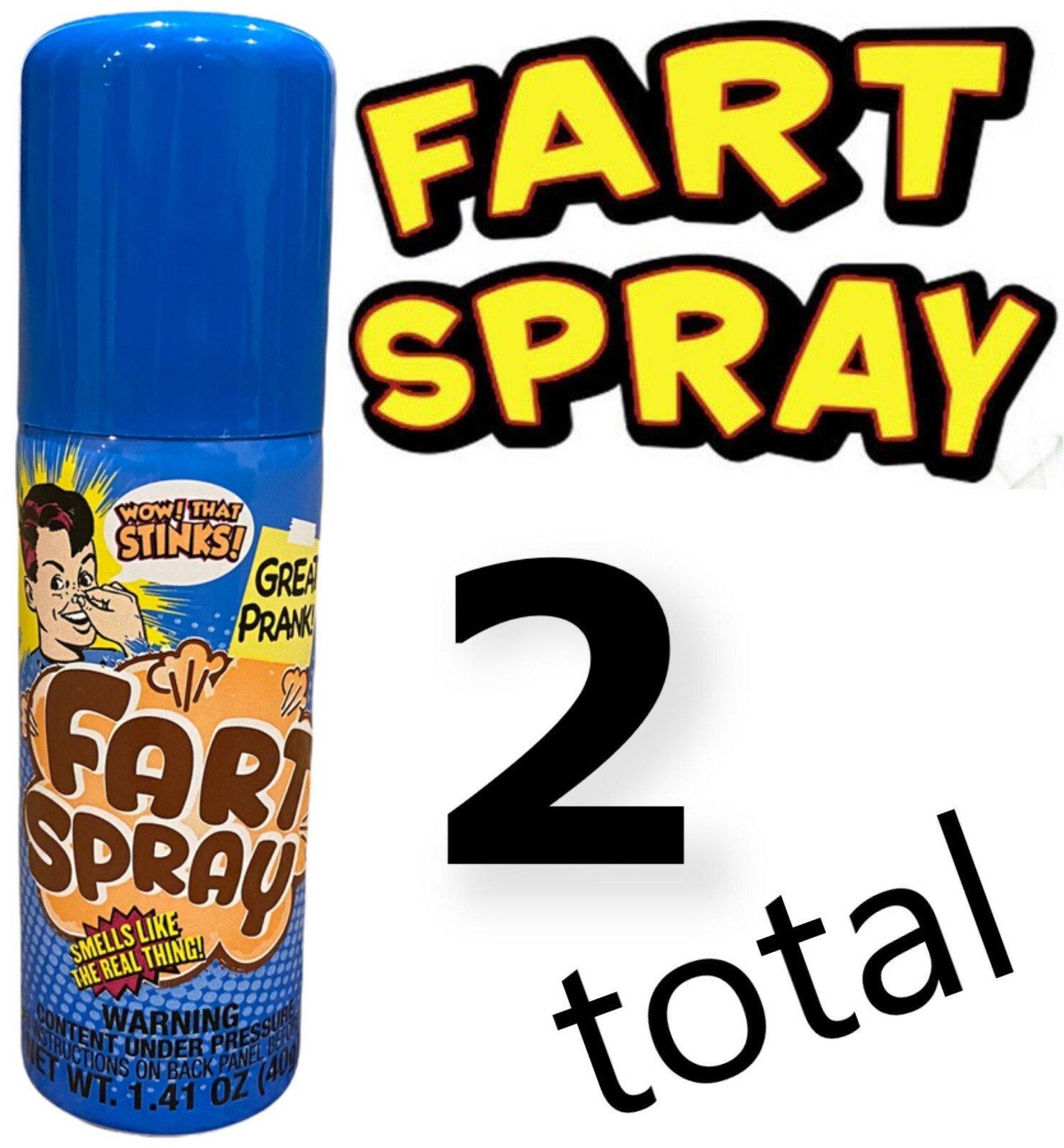 2 LARGE FART SPRAY CAN – GaG Liquid Stinky Poop Ass Turd Vomit Puke Stink Prank
