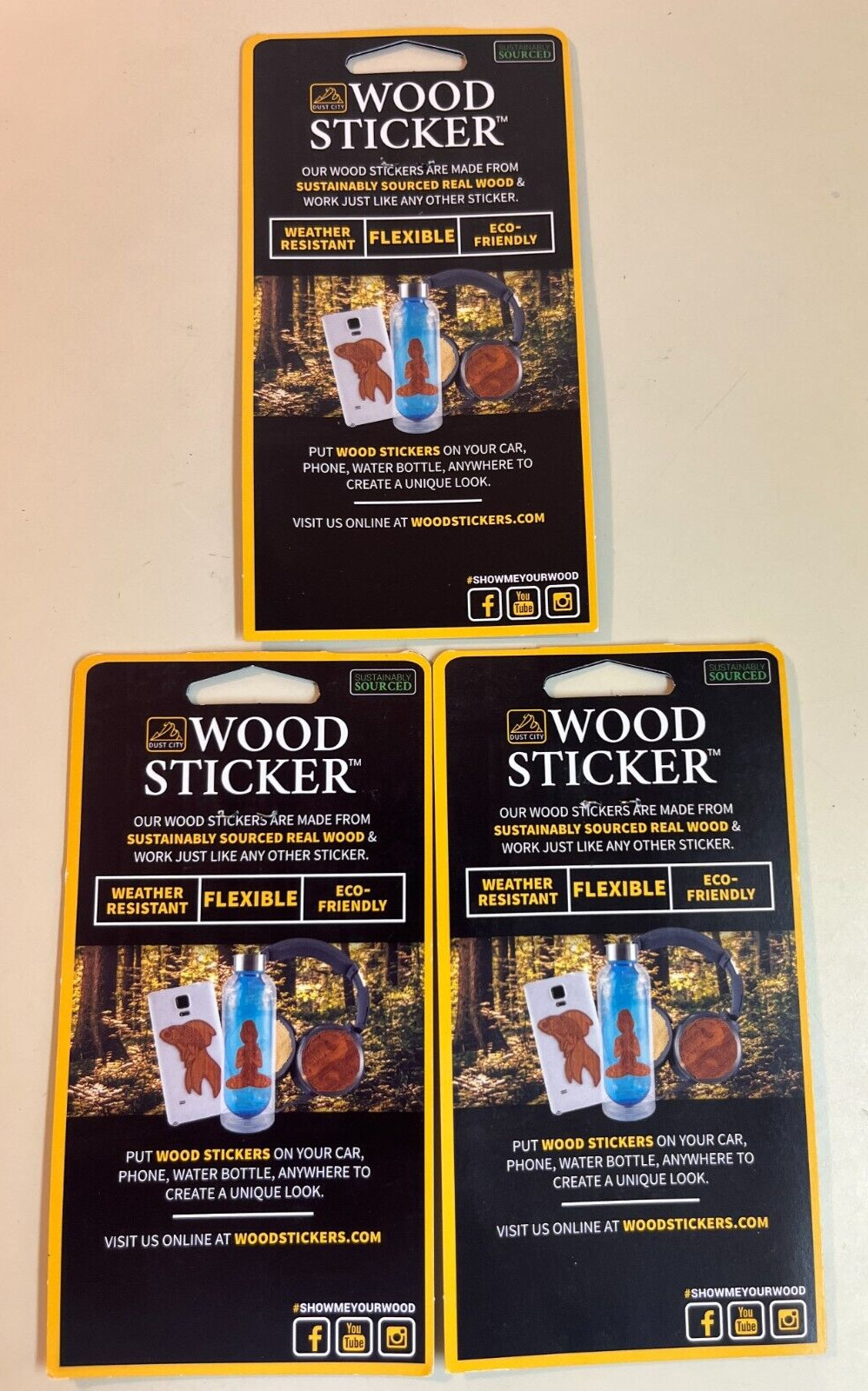 Dust City Wood 3 Stickers Lot Back to School, Nature, Peace, Tree Hugger