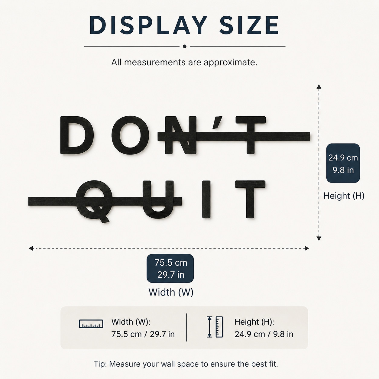 Don't Quit Motivational Wall Decal Sticker Quote for Home Gym Office Decor