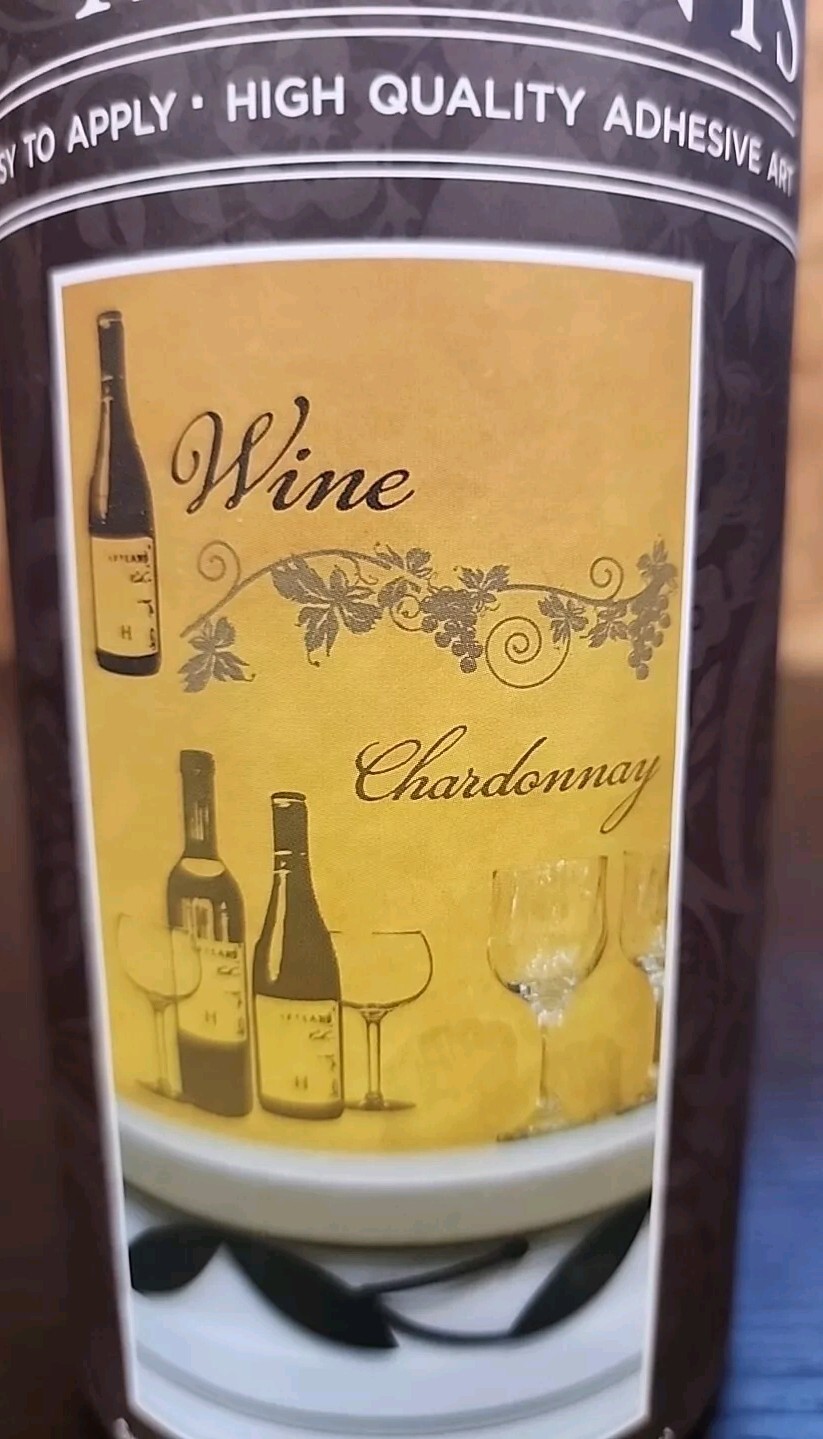 Set of 4 Designer Wall Accents Metallic Wine Chardonnay Decorator Wall Kit NIB